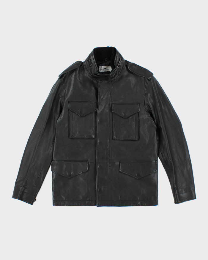 Coach Black Box Pocket Leather Jacket - XS