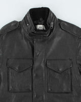 Coach Black Box Pocket Leather Jacket - XS