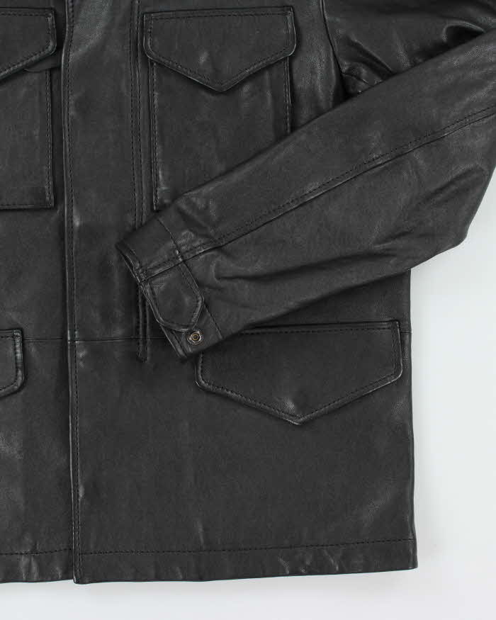 Coach Black Box Pocket Leather Jacket - XS