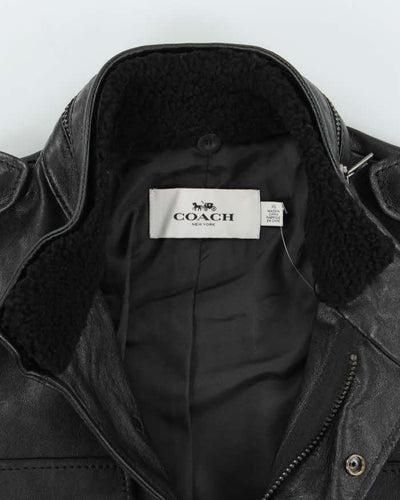 Coach Black Box Pocket Leather Jacket - XS