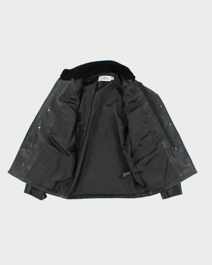 Coach Black Box Pocket Leather Jacket - XS
