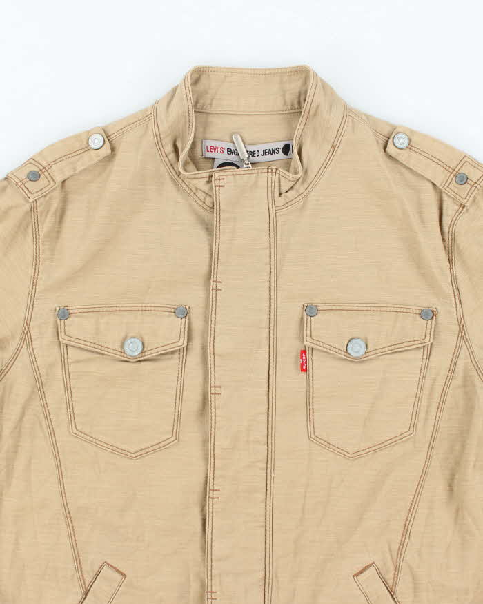 Levi's Beige Canvas Zip Up Jacket- L