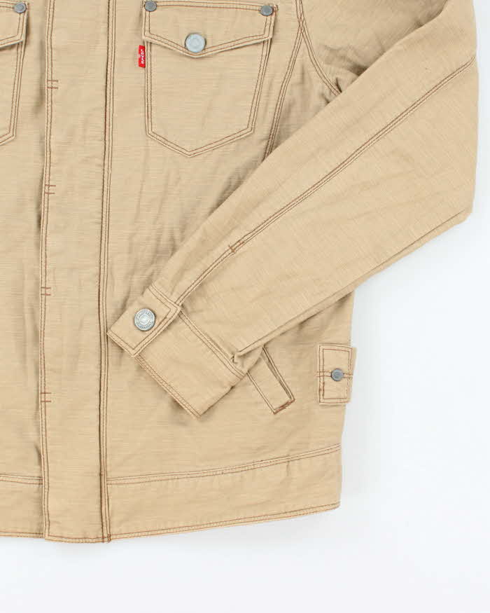 Levi's Beige Canvas Zip Up Jacket- L