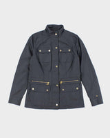 Tommy Hilfiger Navy Waxed Zip Up Jacket- XS
