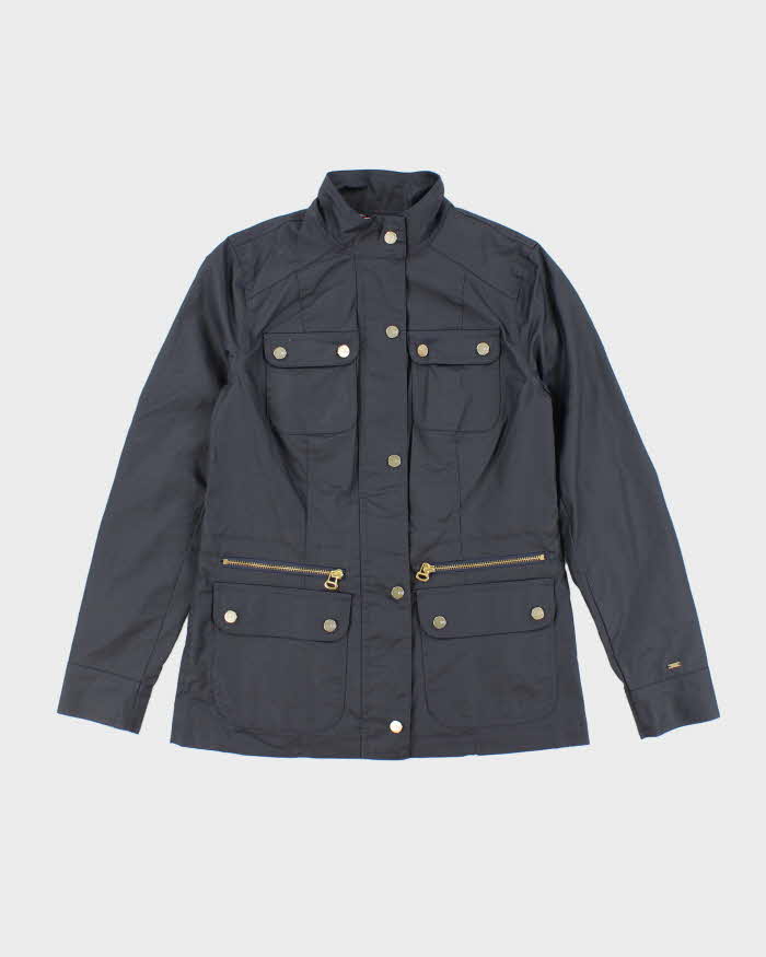 Tommy Hilfiger Navy Waxed Zip Up Jacket- XS