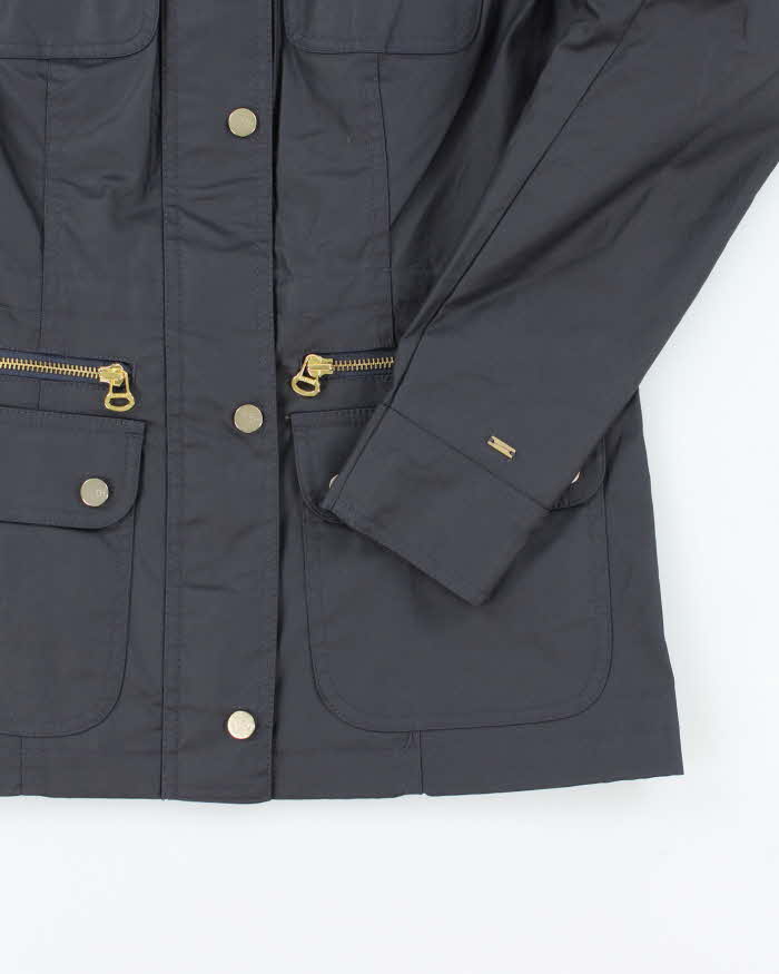 Tommy Hilfiger Navy Waxed Zip Up Jacket- XS