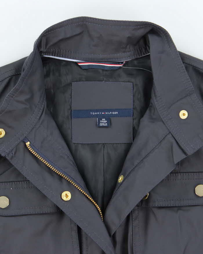 Tommy Hilfiger Navy Waxed Zip Up Jacket- XS