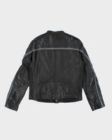 Vintage Y2K Armani Exchange Leather Zip Up Biker Jacket - XL