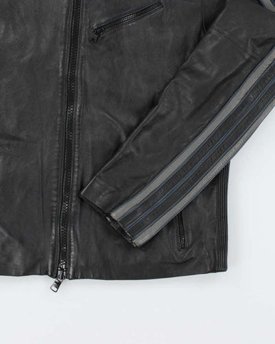 Vintage Y2K Armani Exchange Leather Zip Up Biker Jacket - XL