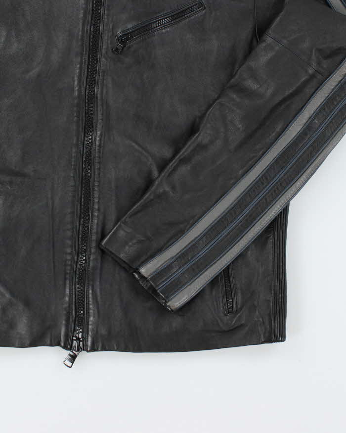 Vintage Y2K Armani Exchange Leather Zip Up Biker Jacket - XL