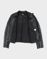 Vintage Y2K Armani Exchange Leather Zip Up Biker Jacket - XL