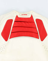 Vintage Y2K Icon Heavyweight Branded White Leather Biker Jacket - L