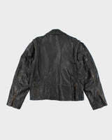 Vintage 90's Rugby Heavyweight Biker Leather Jacket - XL