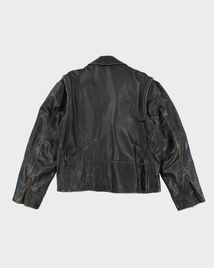 Vintage 90's Rugby Heavyweight Biker Leather Jacket - XL