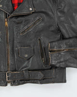 Vintage 90's Rugby Heavyweight Biker Leather Jacket - XL