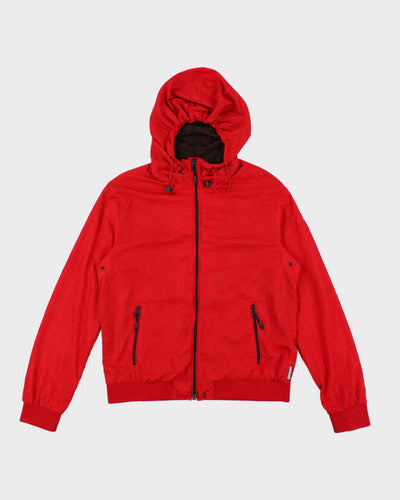 Vintage Y2K Armani Jeans Spell Out Hooded Anorak Jacket - XL