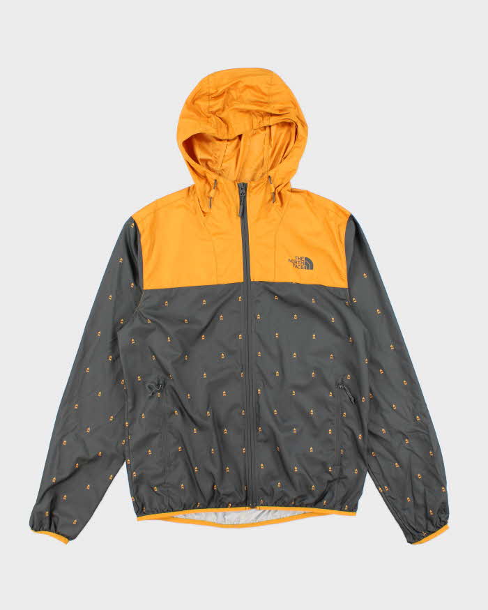 Men's The North Face Gold and Charcoal Hooded Windbreaker - S