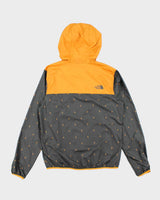 Men's The North Face Gold and Charcoal Hooded Windbreaker - S