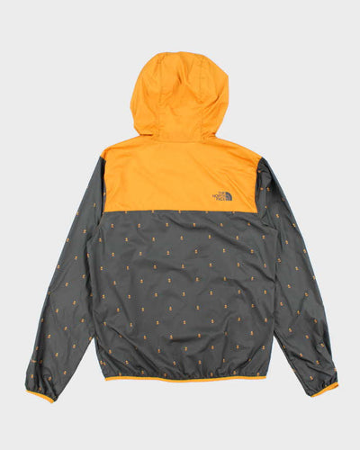 Men's The North Face Gold and Charcoal Hooded Windbreaker - S
