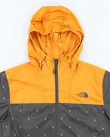 Men's The North Face Gold and Charcoal Hooded Windbreaker - S