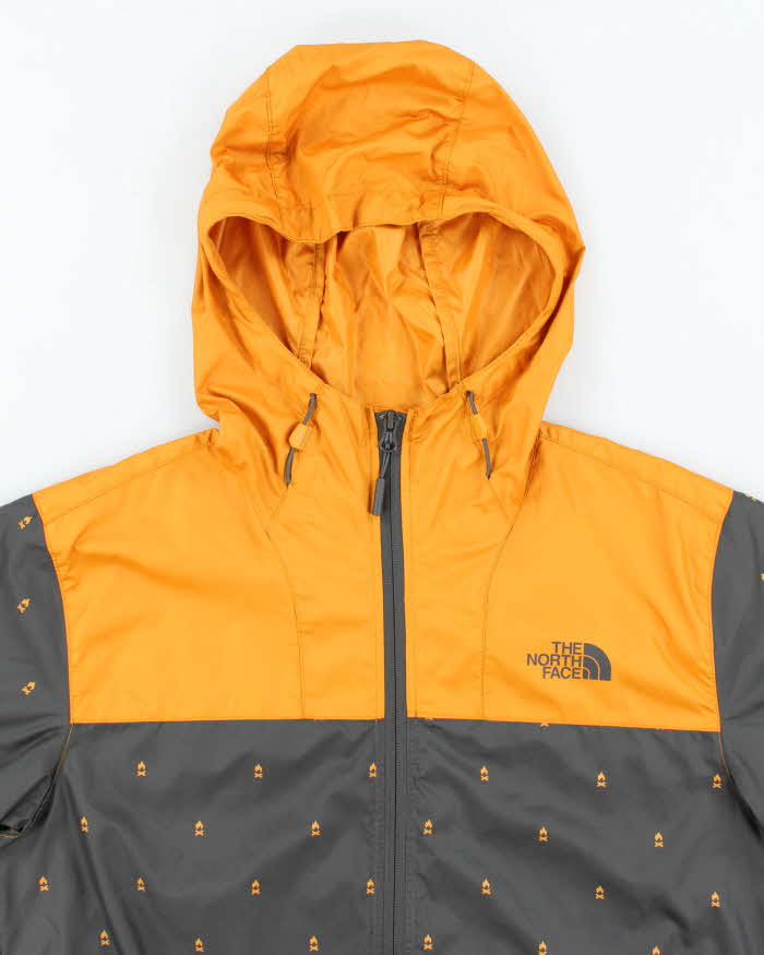 Men's The North Face Gold and Charcoal Hooded Windbreaker - S