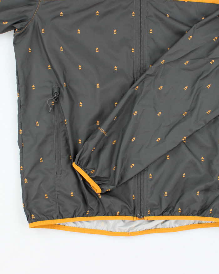 Men's The North Face Gold and Charcoal Hooded Windbreaker - S