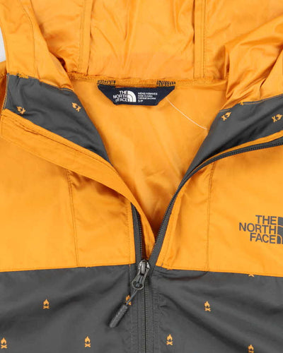 Men's The North Face Gold and Charcoal Hooded Windbreaker - S