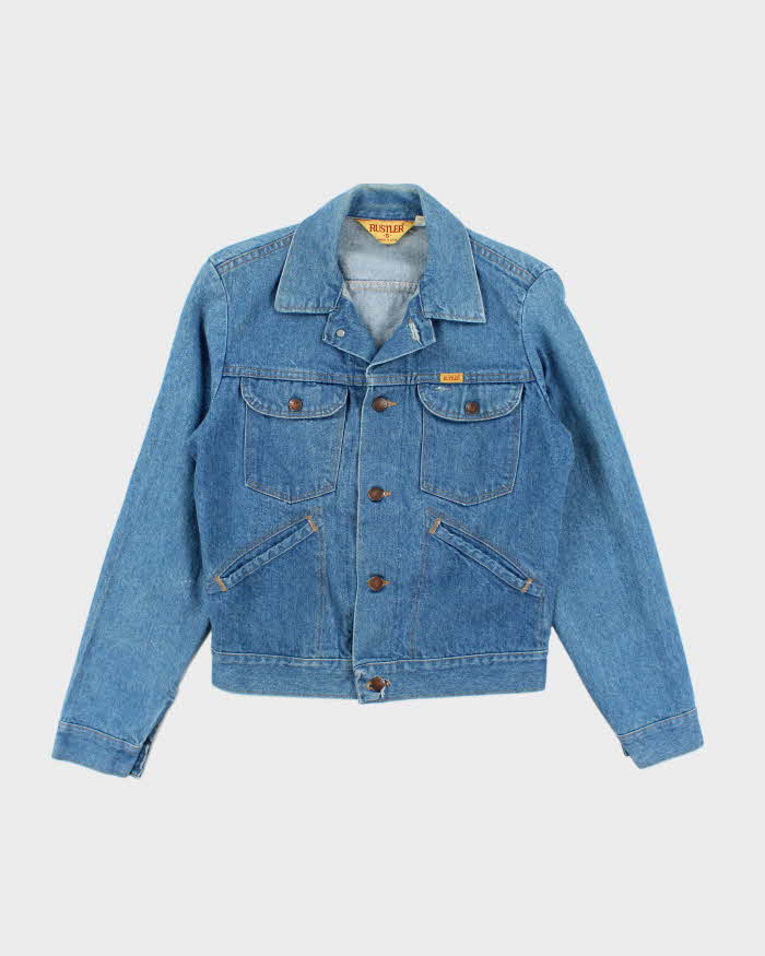 Vintage 1980s Rustler Copper Button Denim Jacket - S