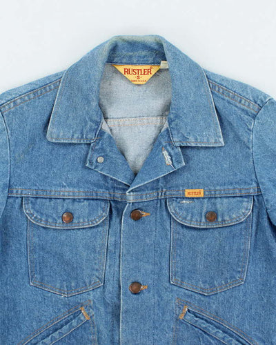 Vintage 1980s Rustler Copper Button Denim Jacket - S