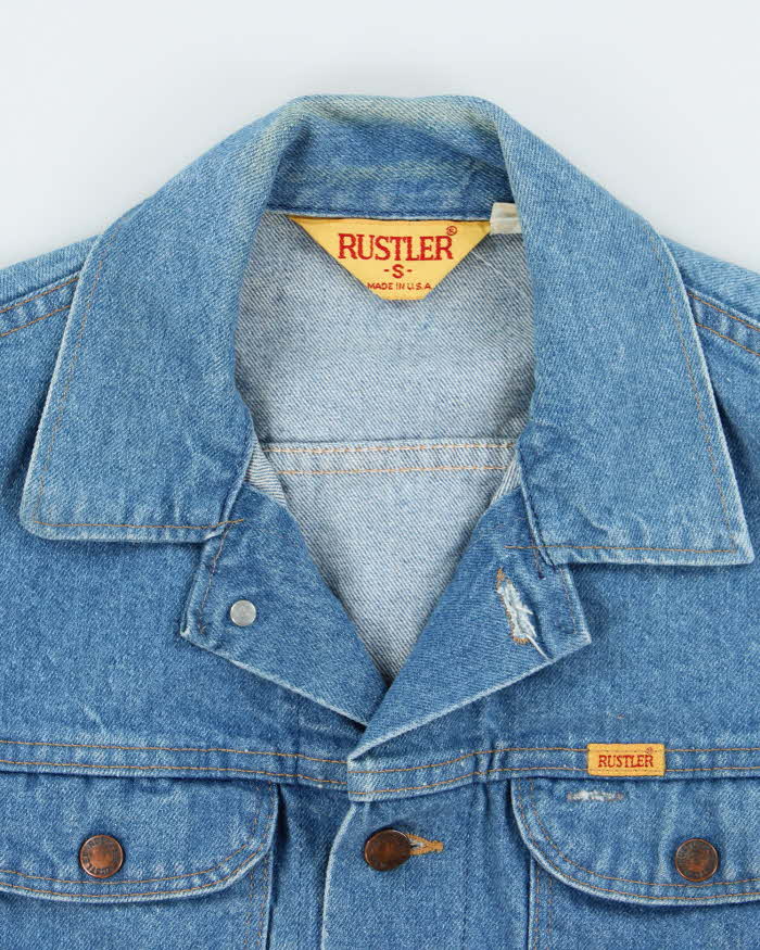 Vintage 1980s Rustler Copper Button Denim Jacket - S