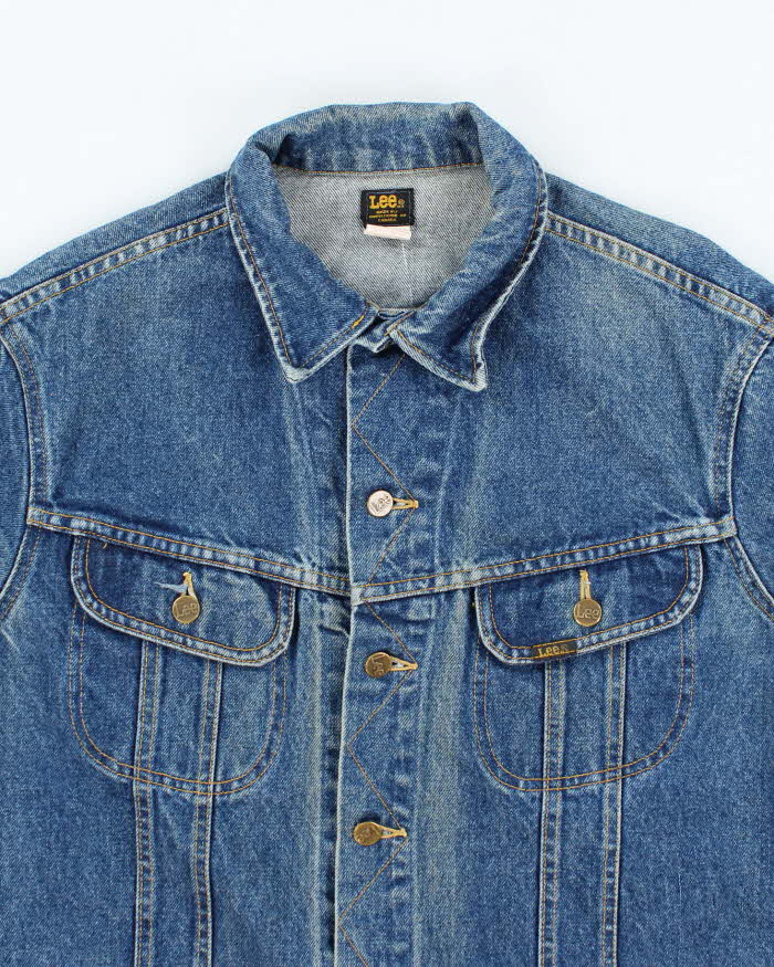 Vintage 80's Lee Dark Wash Faded Denim Jacket - L