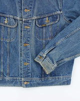 Vintage 80's Lee Dark Wash Faded Denim Jacket - L