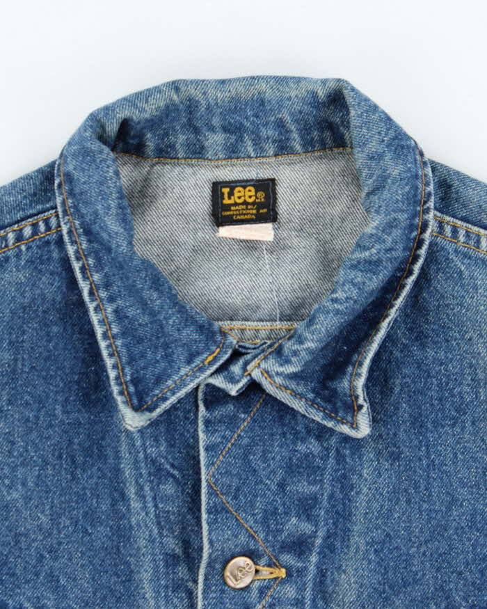 Vintage 80's Lee Dark Wash Faded Denim Jacket - L