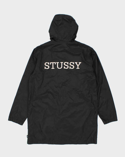 Vintage Stussy Small Logo Snap Button Hooded Anorak Jacket - M