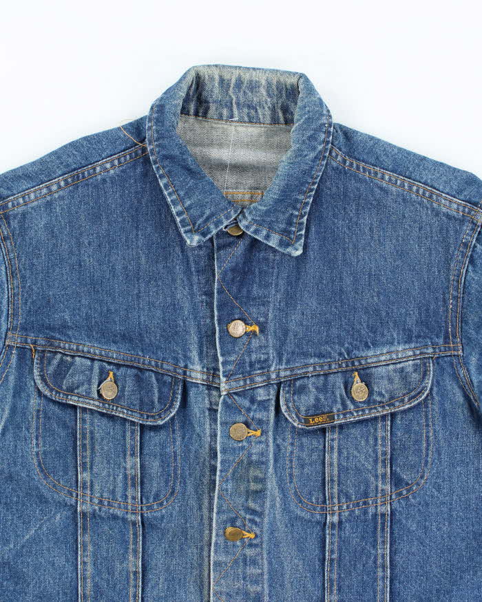 Vintage 80's Lee Dark Wash Heavyweight Denim Trucker Jacket - M