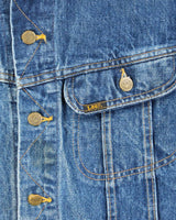 Vintage 80's Lee Dark Wash Heavyweight Denim Trucker Jacket - M