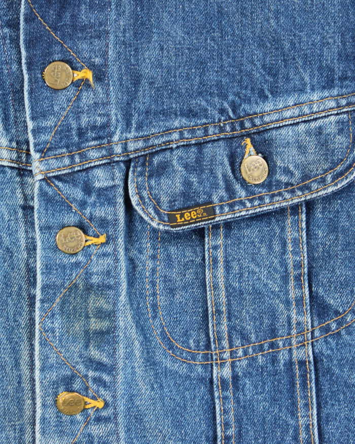 Vintage 80's Lee Dark Wash Heavyweight Denim Trucker Jacket - M