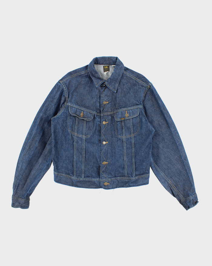 Vintage 70's Lee Sanforized Raw Dark Wash Denim Jacket - L