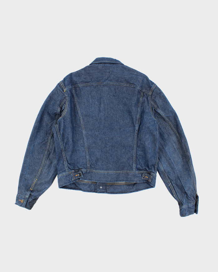 Vintage 70's Lee Sanforized Raw Dark Wash Denim Jacket - L