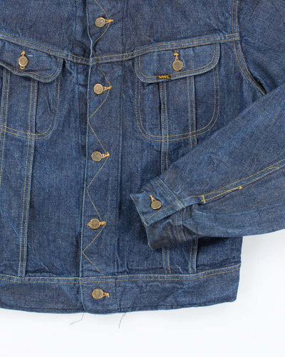 Vintage 70's Lee Sanforized Raw Dark Wash Denim Jacket - L