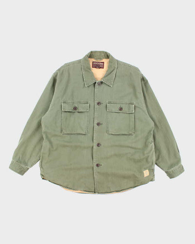 Vintage Abercrombie & Fitch Military Style Lined Button Up Jacket - L