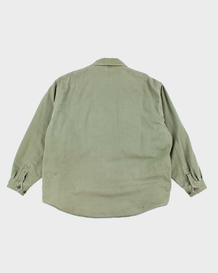 Vintage Abercrombie & Fitch Military Style Lined Button Up Jacket - L