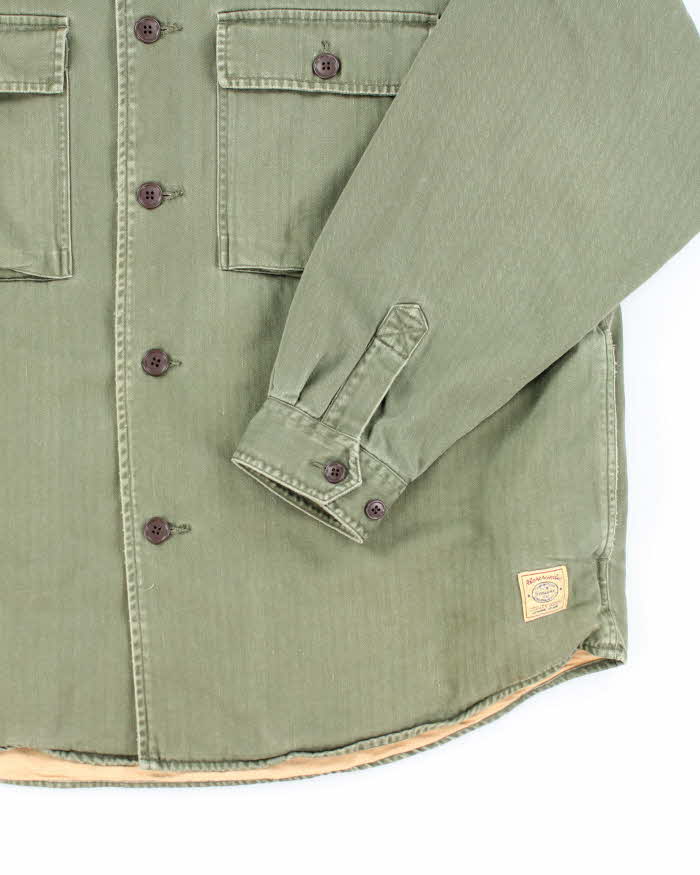Vintage Abercrombie &amp; Fitch Military Style Lined Button Up Jacket - L
