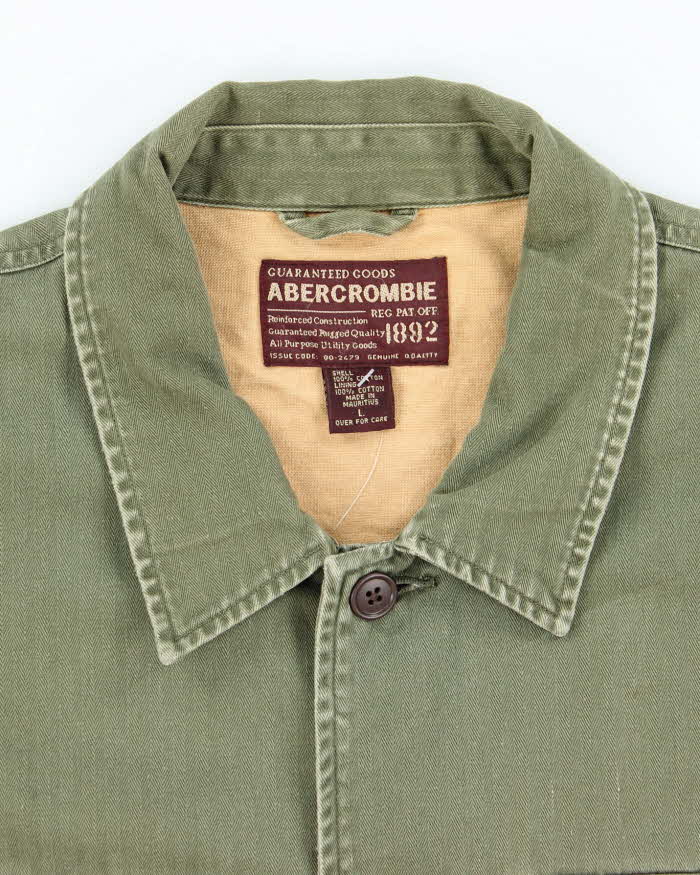 Vintage Abercrombie & Fitch Military Style Lined Button Up Jacket - L