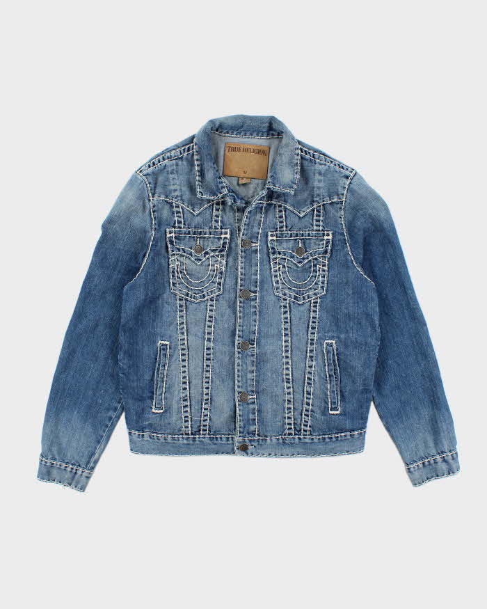 Vintage 2000's True Religion Medium Wash Denim Jacket - XL