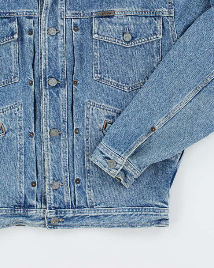 Vintage 2000's Calvin Klein Cropped Light Wash Denim Jacket - S