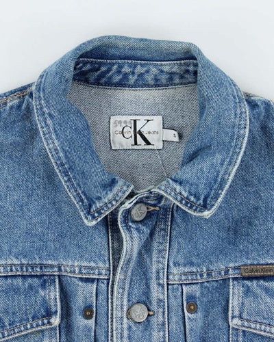 Vintage 2000's Calvin Klein Cropped Light Wash Denim Jacket - S