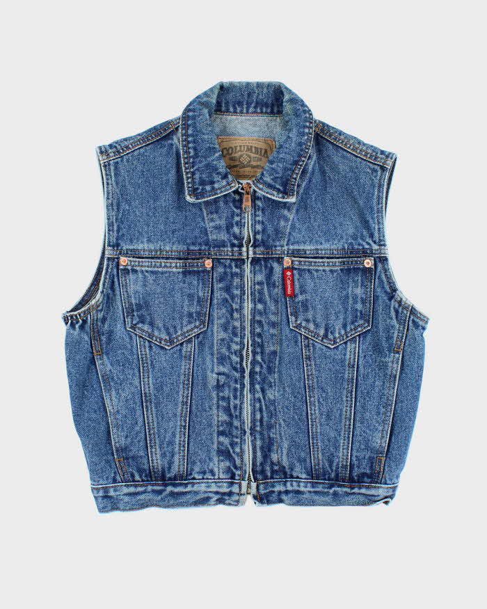 Vintage 2000's Columbia Dark Wash Denim Gilet - S