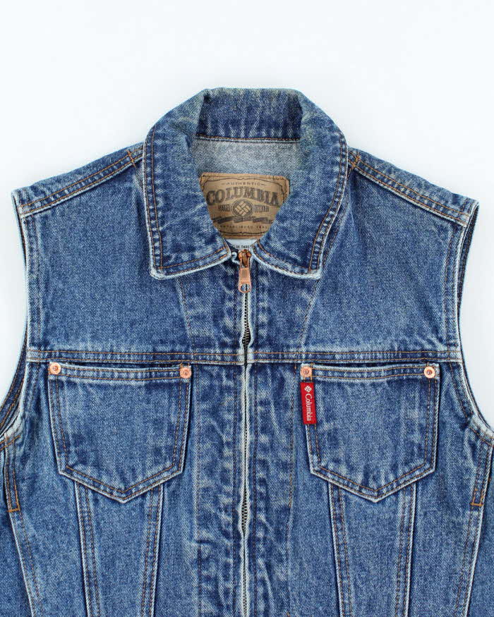 Vintage 2000's Columbia Dark Wash Denim Gilet - S