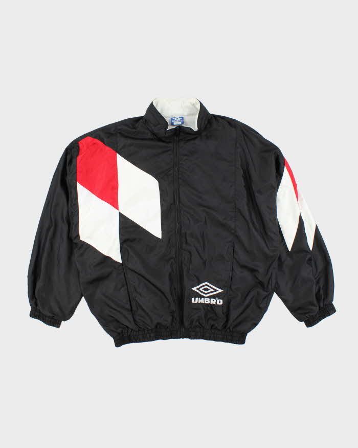 Vintage 90's Umbro Patterned Embroidered Logo Windbreaker Jacket - L